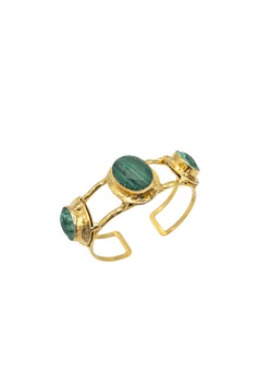 Green Malachite Gold Cuff