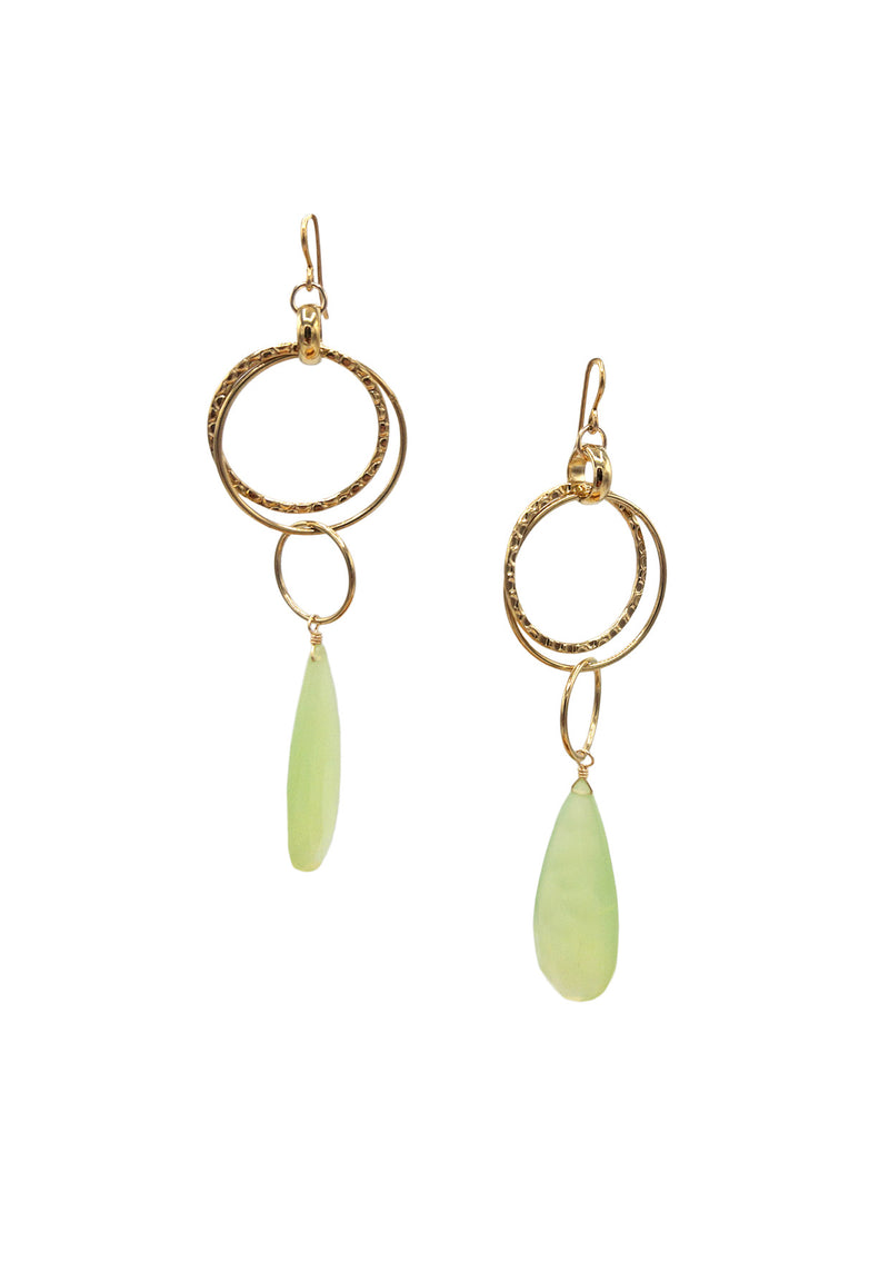 Green Chalcedony Multi Link Earrings