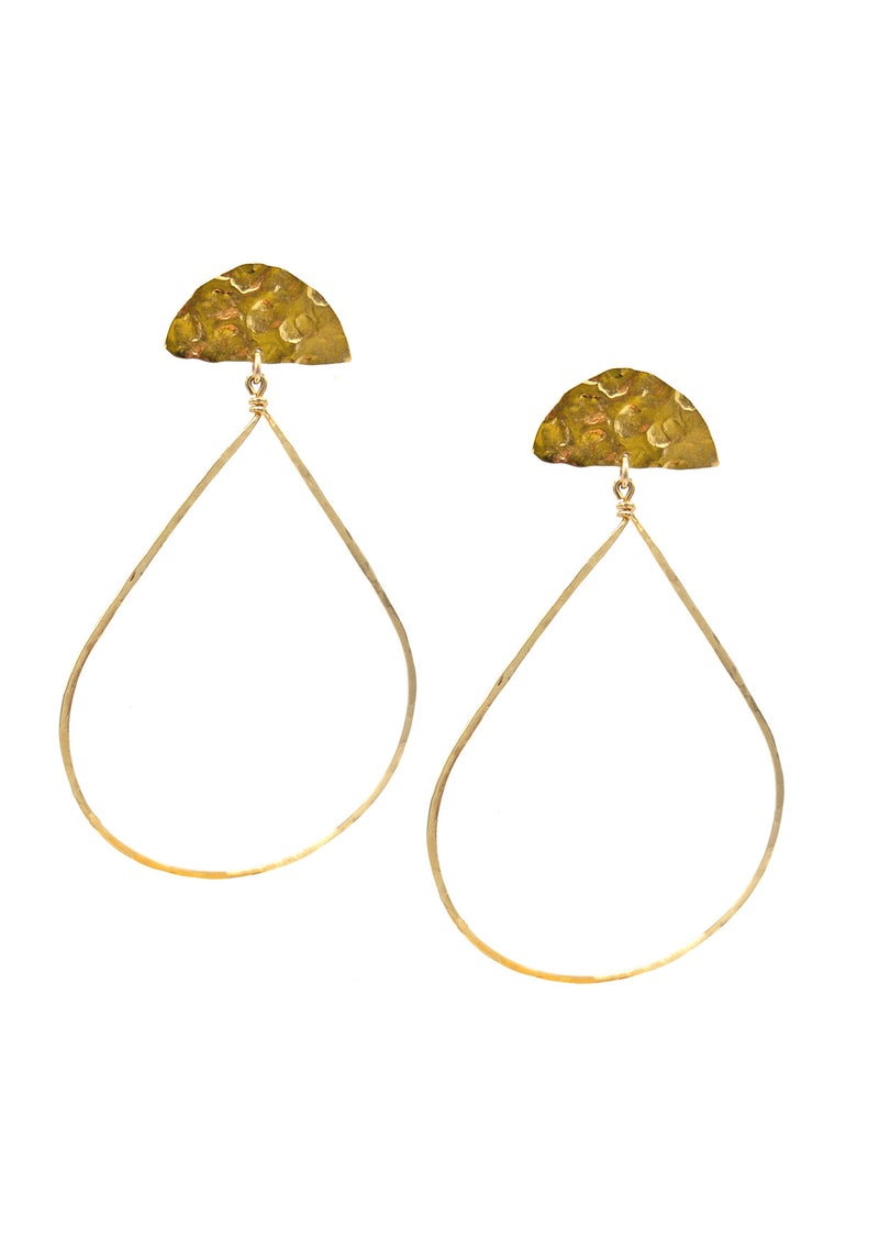 Gold Teardrop Statement Earrings