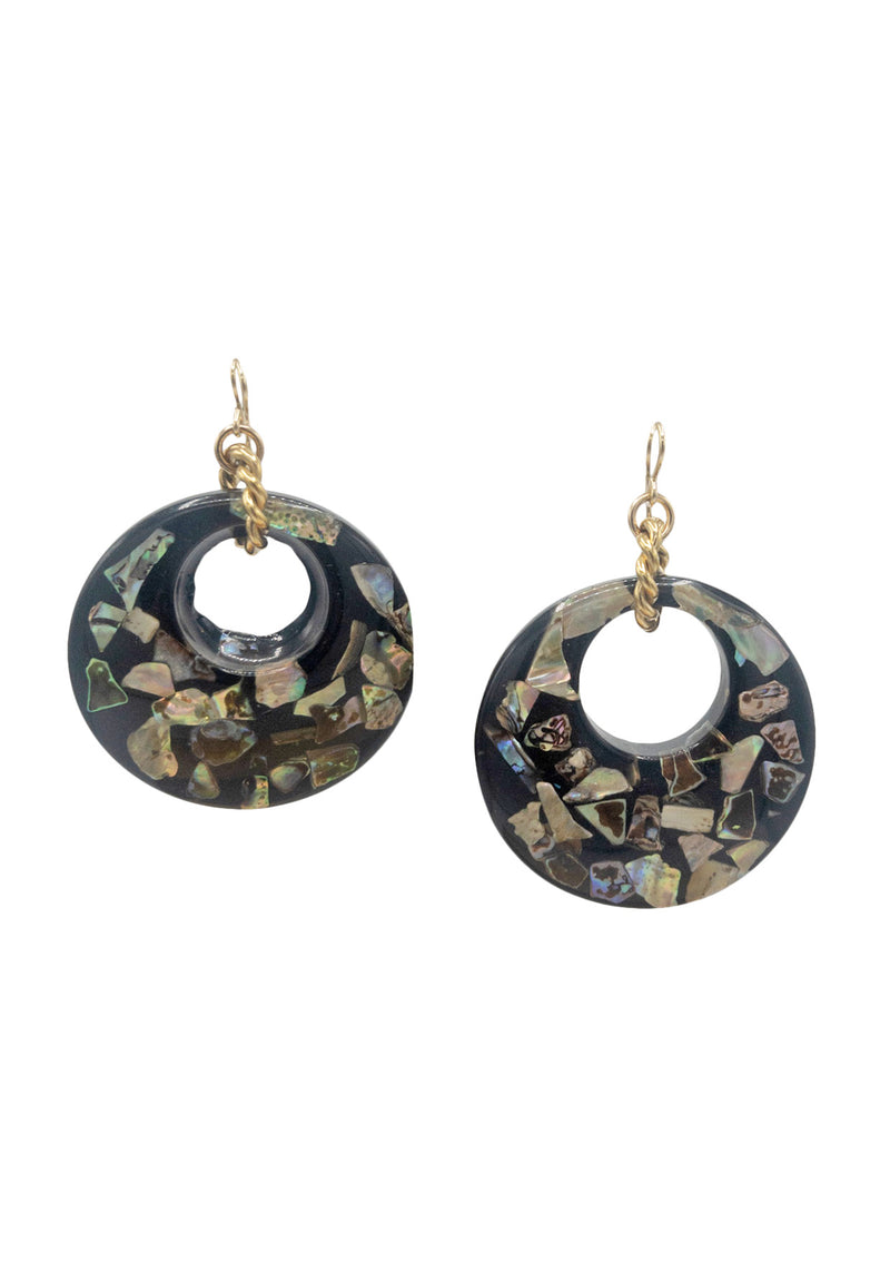 Abalone Black Resin Earrings