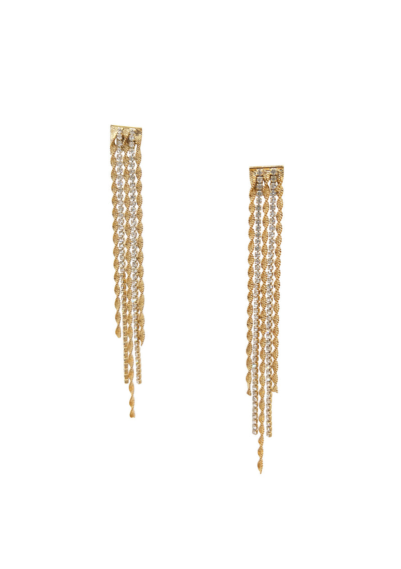 Gold Tassel Post Earrings