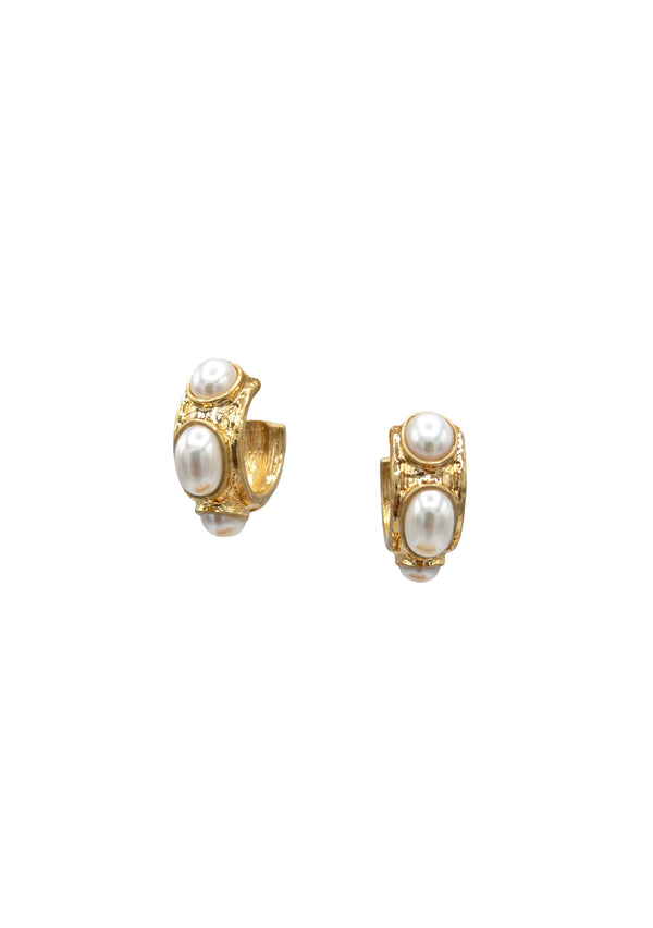 Freshwater Pearl Gold Post Earrings