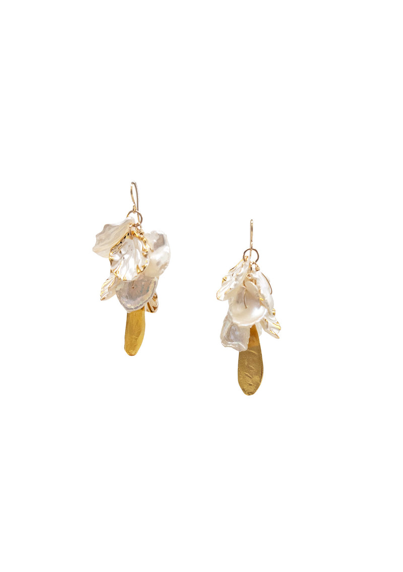 Freshwater Pearl Gold Drop Earrings