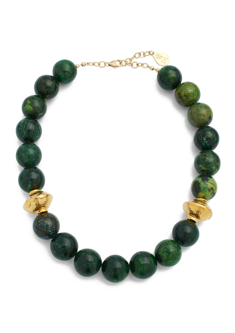 Chrysocolla Gold Accent Necklace