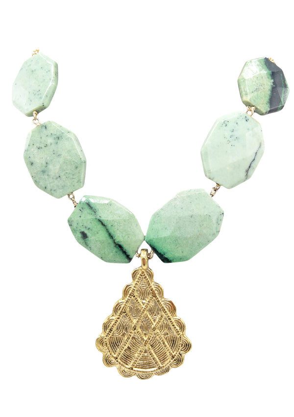 Green Gold Pendant Necklace