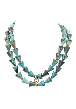 NATURAL Turquoise Double Strand Necklace