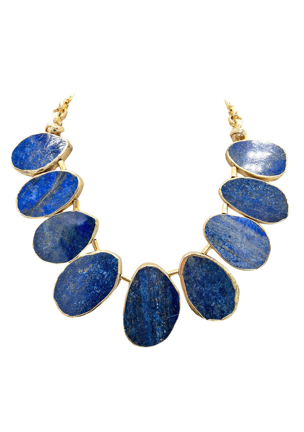 Lapis in Gold Foil Necklace