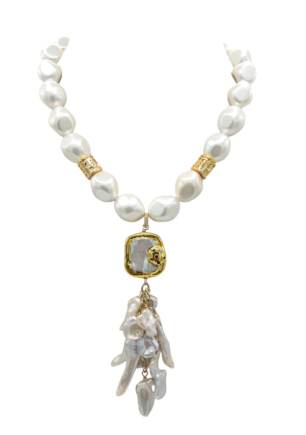 Freshwater Pearl Cluster Pendant Necklace