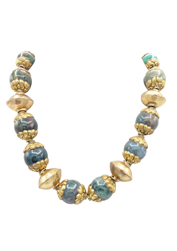 Blue Jasper Gold Accent Necklace