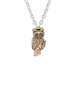 Silver Owl BONE Pendant Necklace