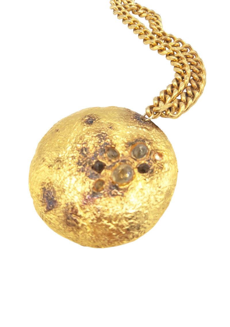 Stone Accent Gold Medallion Necklace