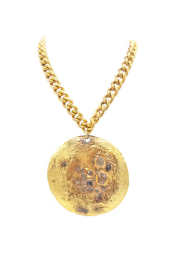 Stone Accent Gold Medallion Necklace