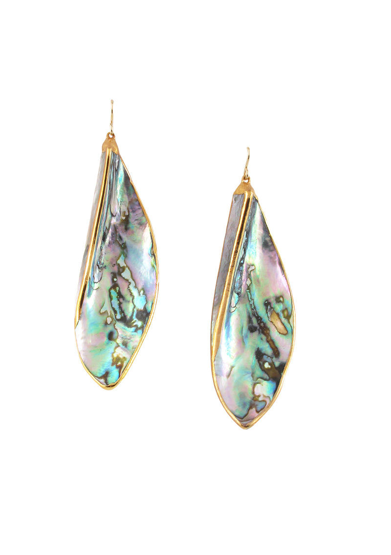 Abalone in Gold Foil Earrings